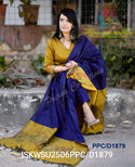 Ikkat Weaved Silk Kurti With Pant And Dupatta-ISKWSU2506PPC/D1879