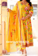 Floral Printed Cotton Kurti With Pant And Dupatta-ISKWSUJV190625Y