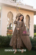 Embroidered Malmal Chanderi Kurti With Silk Pant And  Dupatta-ISKWSUFC110625B/FC110625P