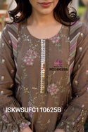Embroidered Malmal Chanderi Kurti With Silk Pant And  Dupatta-ISKWSUFC110625B/FC110625P