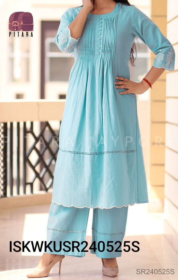 Embroidered Linen Cotton Kurti With Pant-ISKWKUSR240525S