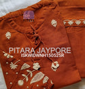 Embroidered Linen Cotton Co-Ord Set-ISKWIDWNH150525B/NH150525R