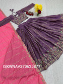 Embroidered Crush Lehenga With Blouse And Dupatta-ISKWNAV270625877