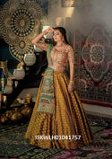 Digital Printed Satin Lehenga With Blouse And Jacquard Georgette Dupatta-ISKWLH01041757