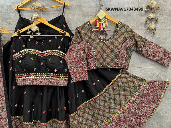 Rayon Cotton Lehenga With Blouse And Printed Cotton Dupatta-ISKWNAV17043499