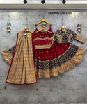 Rayon Cotton Lehenga With Blouse And Printed Cotton Dupatta-ISKWNAV17043499