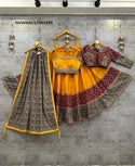 Rayon Cotton Lehenga With Blouse And Printed Cotton Dupatta-ISKWNAV17043499