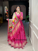 Dyered Gaji Silk Lehenga With Blouse And Digital Printed Dupatta-ISKWNAV2504LNB1653