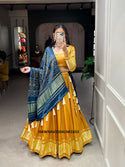 Dyered Gaji Silk Lehenga With Blouse And Digital Printed Dupatta-ISKWNAV2504LNB1653