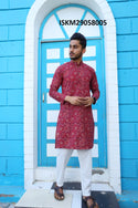 Printed Cotton Kurta With Pajama-ISKM29058005