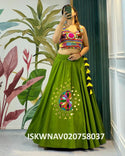 Embroidered Cotton Silk Lehenga With Blouse-ISKWNAV020758037