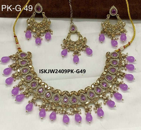 Kundan Jewelry Set-ISKJW2409PK-G49