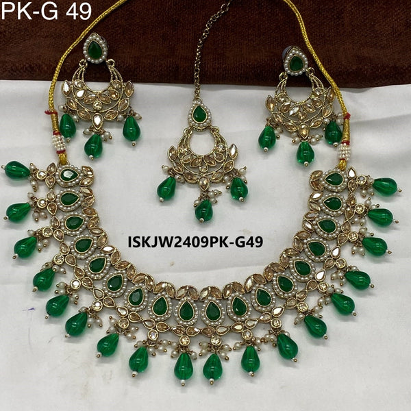 Kundan Jewelry Set-ISKJW2409PK-G49