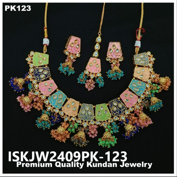 Kundan Jewelry Set-ISKJW2409PK-123