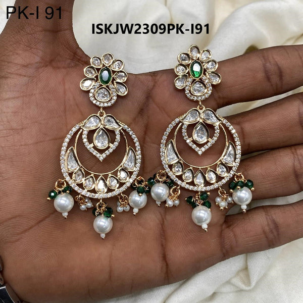 Kundan Earrings-ISKJW2309PK-I91