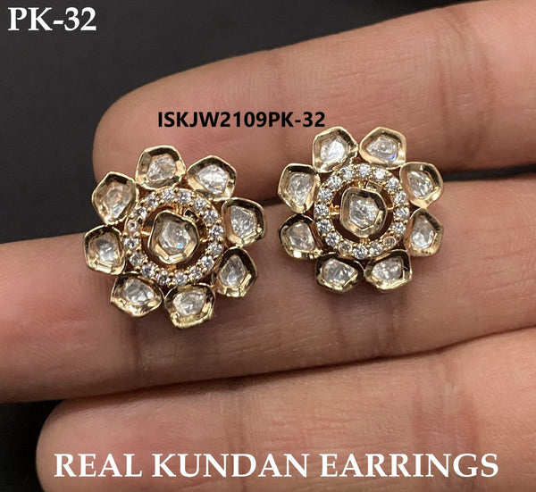 Real Kundan Earrings-ISKJW2109PK-32