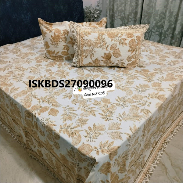 Jumbo King Size Bedsheet With Pillow Cover-ISKBDS27090096