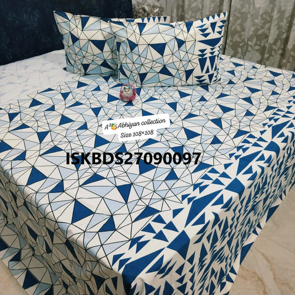 Jumbo King Size Bedsheet With Pillow Cover-ISKBDS27090097