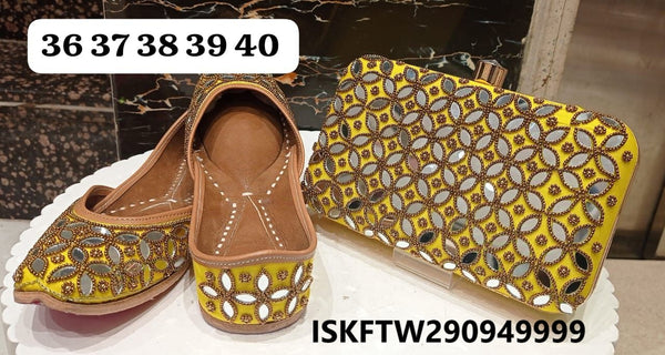 Ethnic Punjabi Jutti And Matching Clutch-ISKFTW290949999