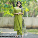 Khadi Cotton Kurti With Pant And Hand Block Printed Kota Doriya Dupatta-ISKWSU0510PPC/D915