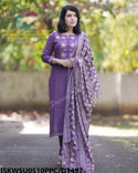 Khadi Cotton Kurti With Khadi Pant And Digital Printed Khadi Silk Dupatta-ISKWSU0510PPC/D1497