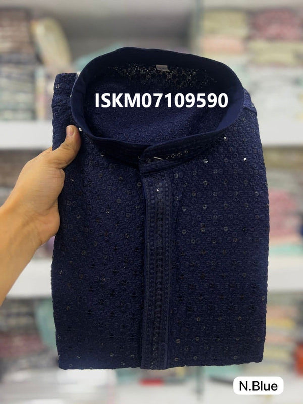 Men's Chikankari Rayon Kurta-ISKM07109590