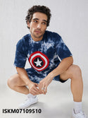 Tie And Dye Digital Printed Men's T-Shirt With Shorts-ISKM07109510