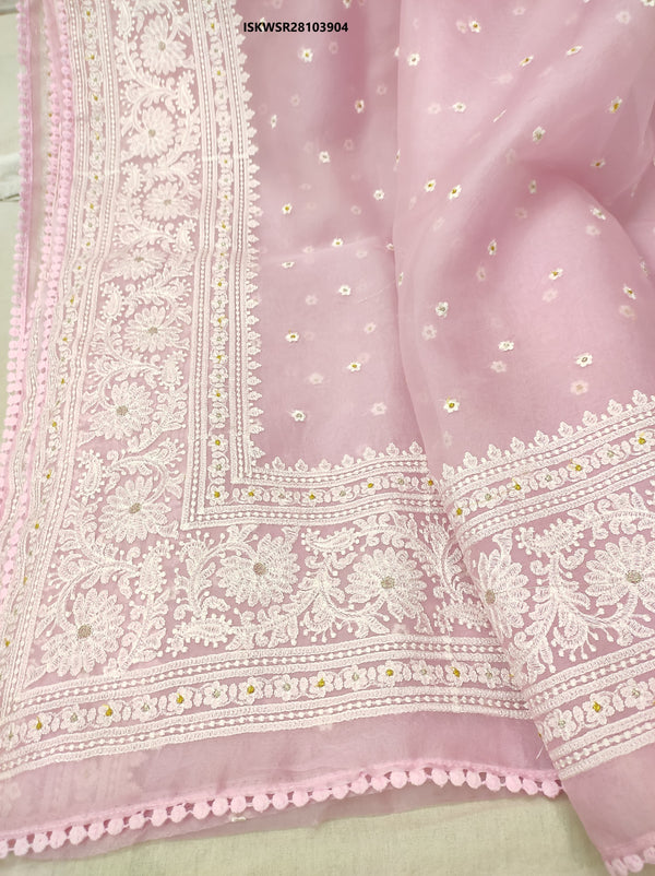 Embroidered Organza Silk Saree With Blouse-ISKWSR28103904