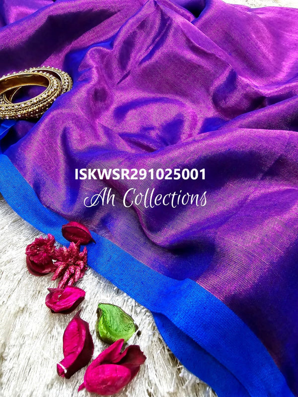 Handloom Tissue Cotton Saree With Running Blouse-ISKWSR291025001