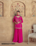 Embroidered Chinon Silk Kurti With Sharara And Net Dupatta-ISKWSH22111009