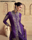 Embroidered Chinon Silk Kurti With Sharara And Net Dupatta-ISKWSH221110094