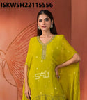 Embroidered Georgette Kurti With Sharara-ISKWSH22115556