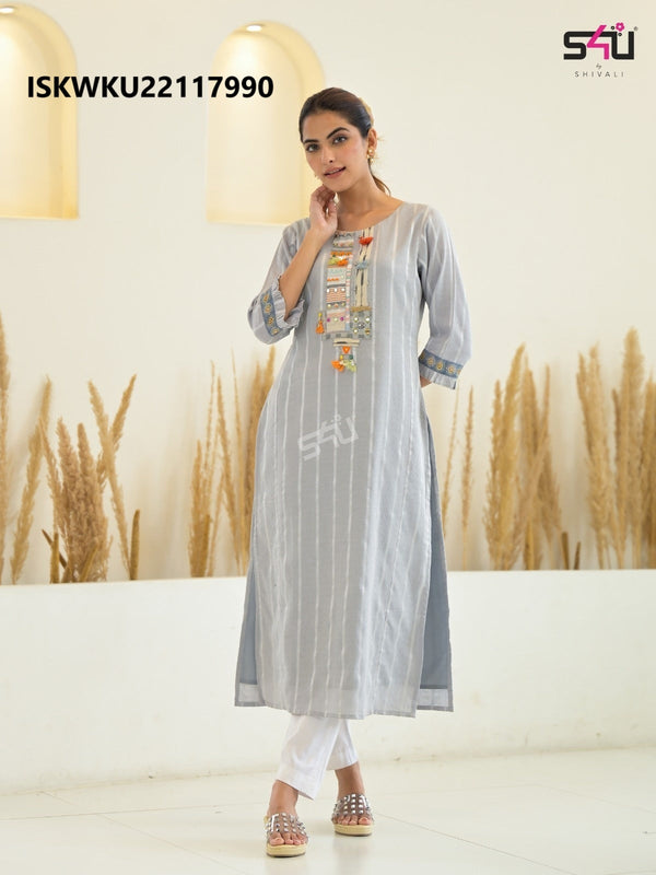 Embroidered Cotton Kurti-ISKWKU22117990