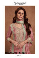 Embroidered Shimmer Silk Kurti With Pant And Dupatta-ISKWSU06127453