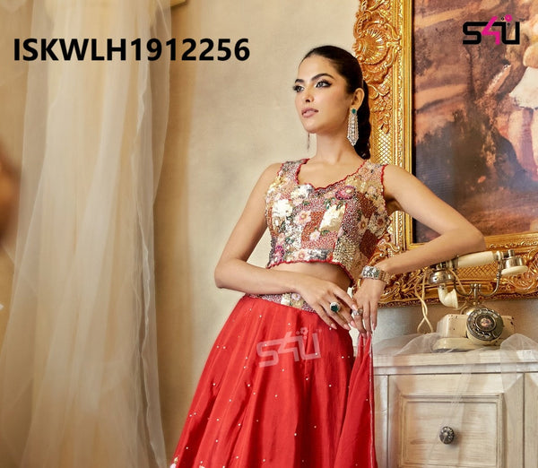 Embroidered Silk Lehenga With Blouse And Dupatta-ISKWLH1912256