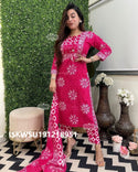 Printed Cotton Kurti With Pant And Dupatta-ISKWSU191218951