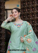 Hand Printed Chanderi Kurti With Pant And Dupatta-ISKWSU19128600