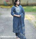 Bagru Printed Cotton Kurti With Pant And Dupatta-ISKWSU20121245