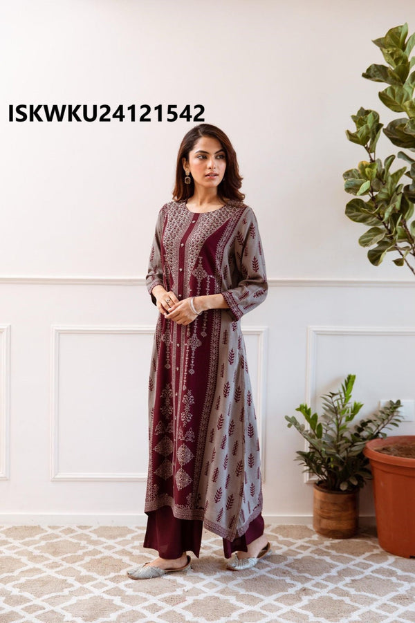 Printed Rayon Kurti With Pant-ISKWKU24121542