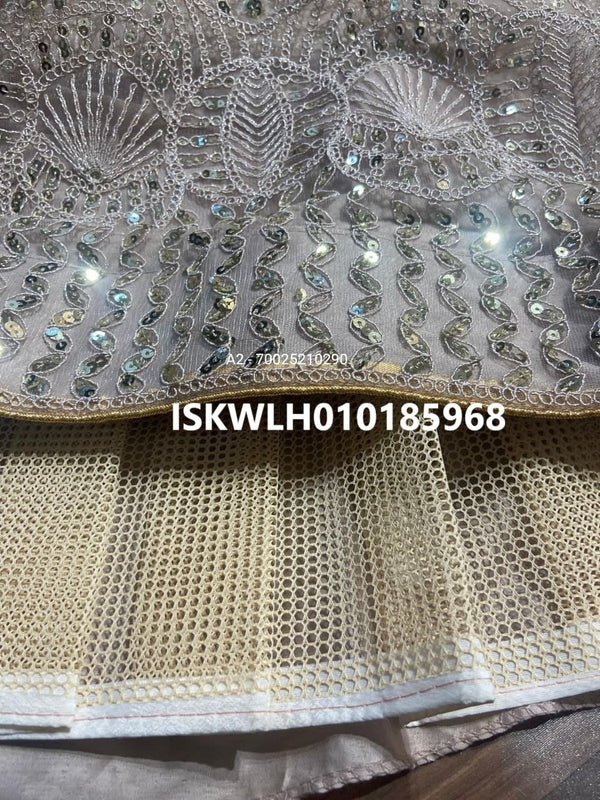 Embroidered Net Lehenga With Blouse And Dupatta-ISKWLH010185968