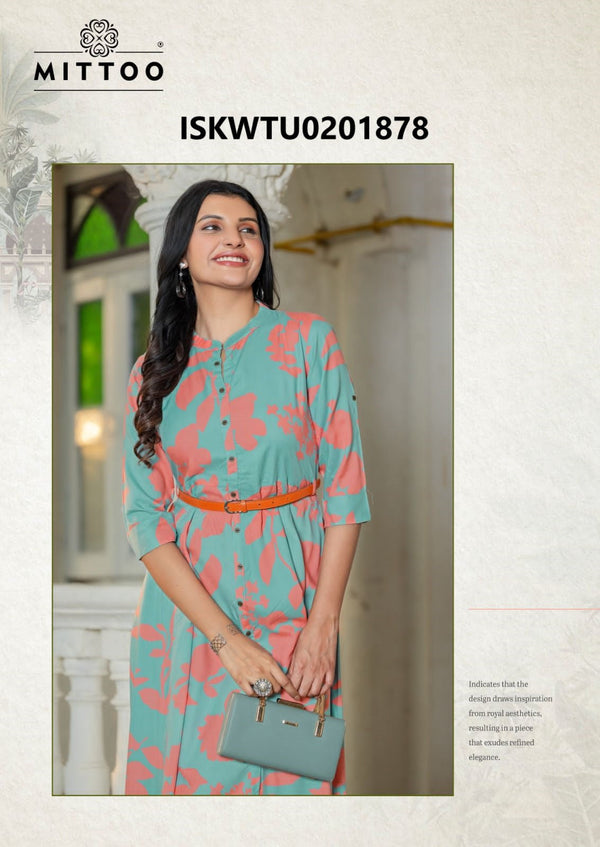 Printed Rayon Tunic-ISKWTU0201878