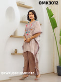 Sequined Cotton Kaftan Top With Pant-ISKWKU0301OMK3012