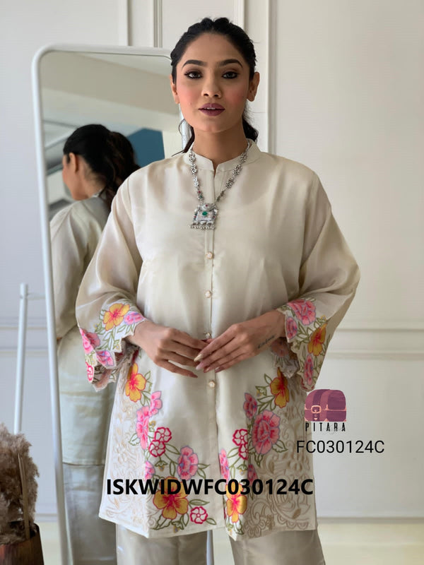 Embroidered Tissue Silk Co-Ord Set-ISKWIDWFC030124C