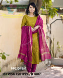 Handloom Weaved Silk Kurti With Pant And Handloom Zari Dupatta-ISKWSU1501PPC/D1807