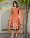 Banarasi Weaved Chanderi Kurti With Cotton Pant And Banarasi Silk Dupatta-ISKWSU1501PPC/D1577