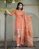 Banarasi Weaved Chanderi Kurti With Cotton Pant And Banarasi Silk Dupatta-ISKWSU1501PPC/D1577