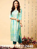 Tie And Dye Printed Rayon Kurti With Pant And Dupatta-ISKWSU150112440