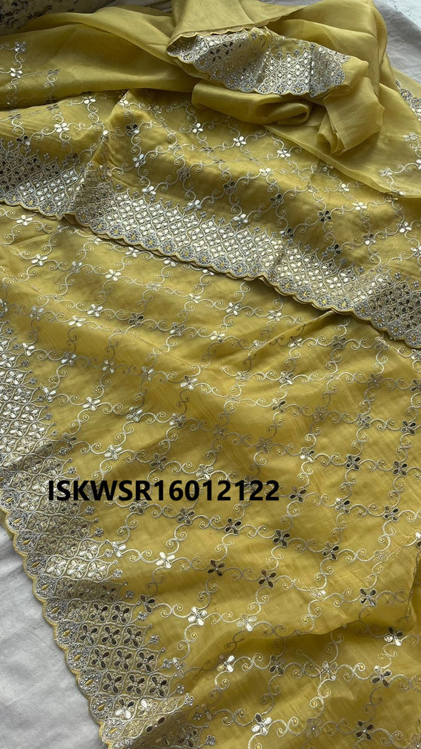 Embroidered Silk Saree With Blouse-ISKWSR16012122