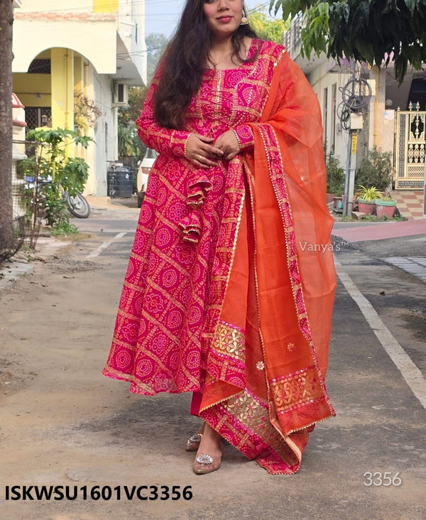 Ghatchola Kota Doriya Anarkali Kurti With Cotton Pant And Dupatta-ISKWSU1601VC3356