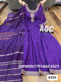 Embroidered Silk Gown With Dupatta-ISKWGN1701AGC4321